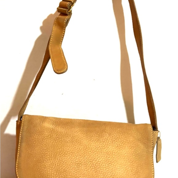 Coach Tan distressed  suede Leather Crossbody Bag - Picture 6 of 9